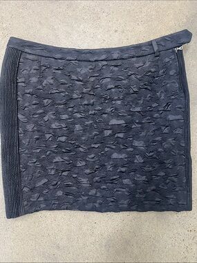 Prada Navy Textured Mini Skirt